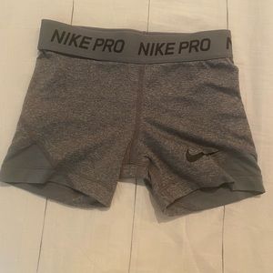 Grey Nike Pro Spandex Shorts